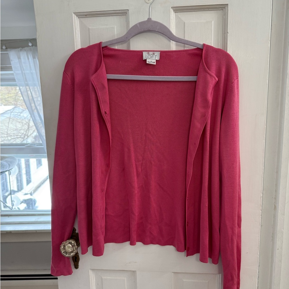 Loft Pink Silk Cardigan